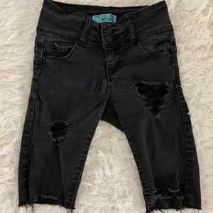 Wax Jean - - Custom shorts with Rips🖤🤍